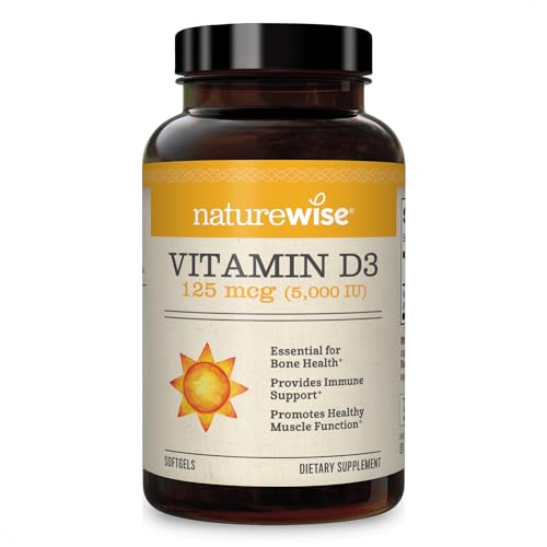 NatureWise Vitamin D3 5000iu (125 mcg) Healthy Muscle Function, and Immune Support