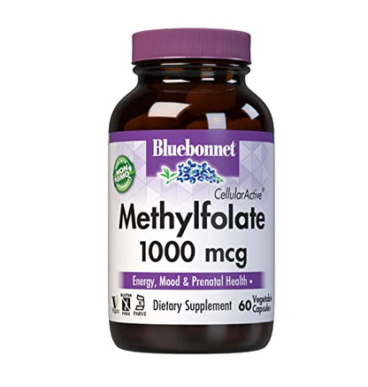 Bluebonnet Nutrition CellularActive Methylfolate 1000 mcg – Formulated with Quatrefolic - for Energy