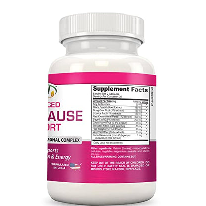 Advanced Menopause Support - Natural Female Hormonal Complex for Hot Flashes, Mood Swings