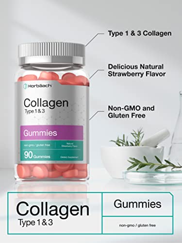 Hydrolyzed Collagen Gummies | 90 Count | Strawberry Flavored Gummy Supplement