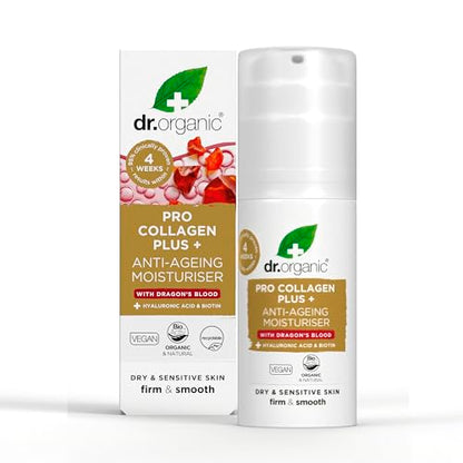 Dr Organic, Organic Pro Collagen with Dragons Blood, Natural, Vegan, Cruelty Free, Paraben & SLS Free, 50ml