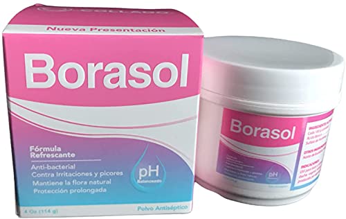 Borasol Antiseptic Powder Refreshing Deodorant and Vaginal Wash 4 OZ