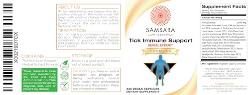 Samsara Herbs Tick Immune Support - The Original Herbal Formula (240 Capsules)