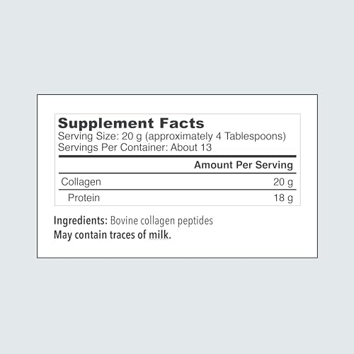 Vital Proteins Collagen Peptides Powder Supplement (Type I, III), Unflavored Hydrolyzed Collagen