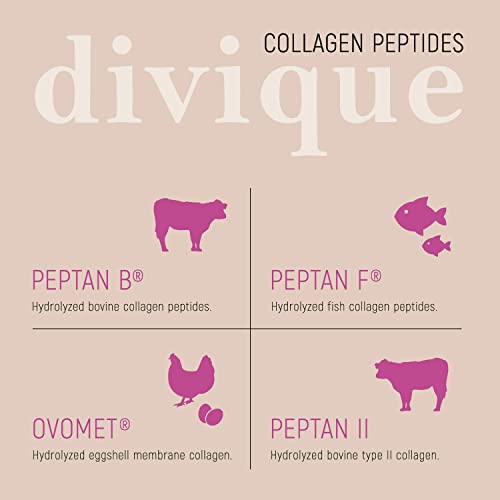 Collagen Capsules Divique Collagen Hyaluron 1500mg Collagen Peptides Type 1, 2, 3, 5, 10