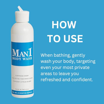 Man1 Body Wash, Anti-Odor Intimate Penile Cleanser For Down There Care, Hydrates