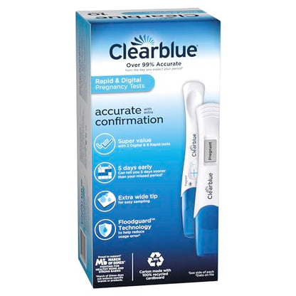 Clearblue Pregnancy Test Combo Pack, 10ct - Digital with Smart Countdown & Rapid