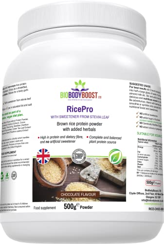 RicePro |Chocolate | Brown Rice Protein Powder with Added Herbals | Chicory Root Extract,