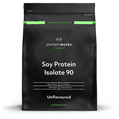 Protein Works Soy Protein 90 (Isolate) Protein Powder | 100% Plant-Based | Low Fat | No Added Sugar