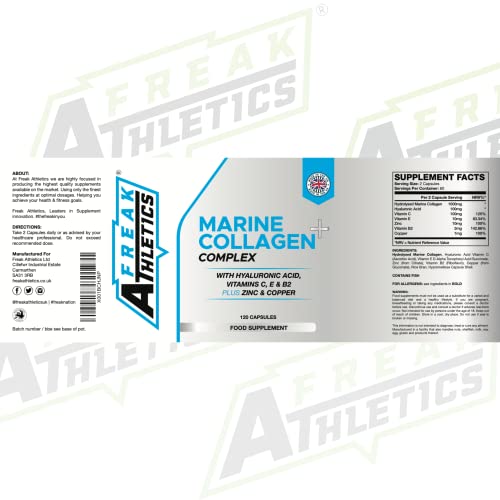 Marine Collagen 1000mg - Type 1 Hydrolysed Collagen - Enhanced with Hyaluronic Acid, Vitamin C