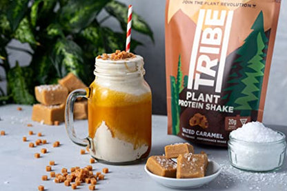 TRIBE Vegan Protein Powder - Salted Caramel - Pea and Rice Protein Blend - Vegan