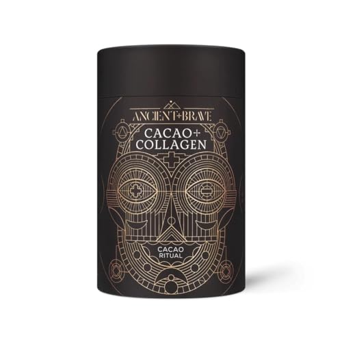 Ancient + Brave - Cacao + Collagen Powder 250g - Peruvian Raw Cacao Hot Chocolate with Grass-Fed Hydrolysed Bovine Collagen Ancient + Brave - Cacao + Collagen Powder 250g - Peruvian Raw Cacao Hot Chocolate 