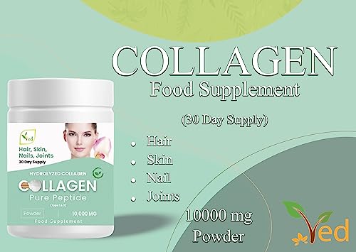 Collagen Peptides Powder Supplement, Support Joint, Bone, Skin, Muscles, Hair, Nail Growth