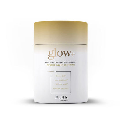 Pura Collagen Powdered Supplement Glow+, 10,000mg Hydrolysed Peptides, Hyaluronic Acid, Vitamins & Minerals, 28 Servings, 284 g