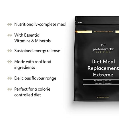 Protein Works - Diet Meal Replacement Extreme Shake, 200 Calorie Meal, High Protein Meal