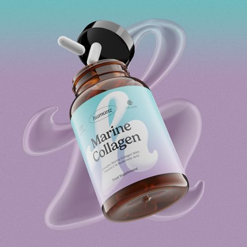 Humanz Collagen Capsules - Marine Collagen with Vitamin C - Collagen Supplements for Women & Men