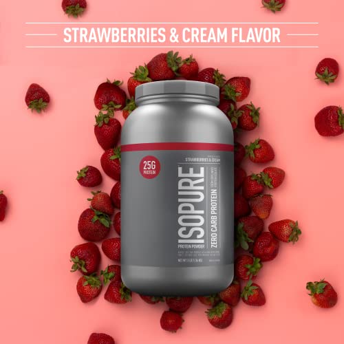 Isopure Protein Powder, Zero Carb Whey Isolate with Vitamin C & Zinc for Immune Support