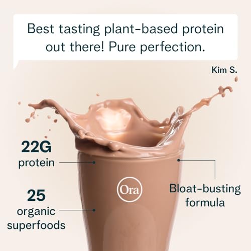 Ora Organic Vegan Protein Powder - Chocolate Flavor, Plant-Based, Gluten Free