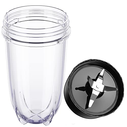 2-piece 16oz Cup and Cross Blade, Blender Replacement Parts Compatible with Magic 