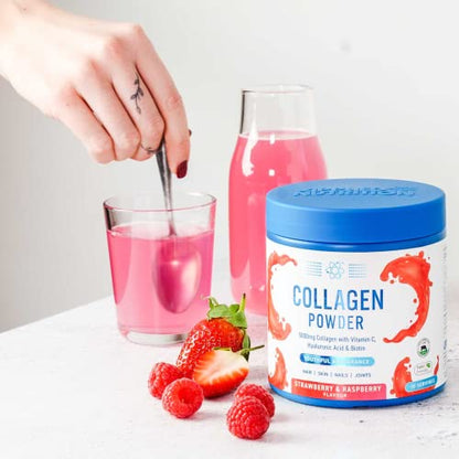 Applied Nutrition Collagen Powder - Strawberry & Raspberry Flavour - 5000mg Hydrolysed Bovine Flavoured Collagen