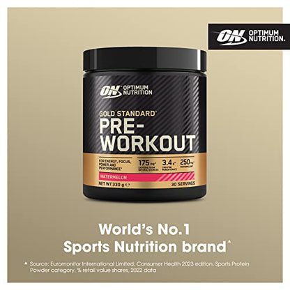 Optimum Nutrition Gold Standard Pre Workout Watermelon Flavoured Powder, 330g