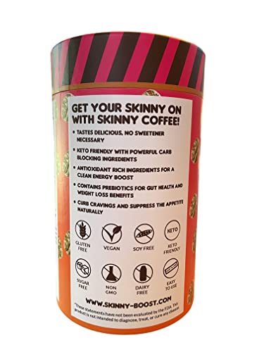 Skinny Boost Skinny Coffee- (Unflavored) Instant Sticks Made with Arabica Coffee, Garcinia