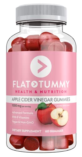 Flat Tummy Tea Apple Cider Vinegar Gummies, 60 Count – Boost Energy