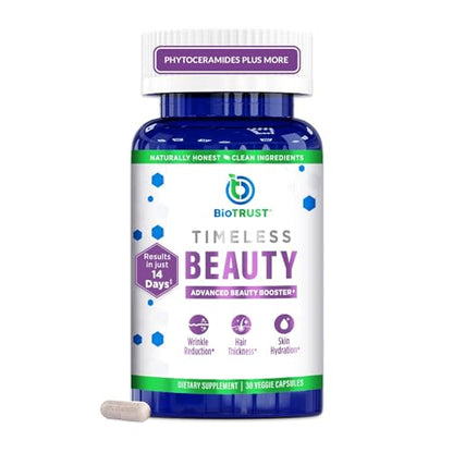 BioTrust Timeless Beauty Ceramide Booster – Hair & Skin Restoring Phytoceramides 