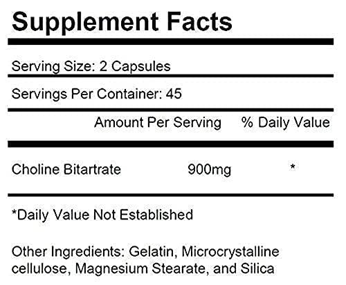 KRK SUPPLEMENTS Bundle Combo for 3 Total Bottles of Choline Bitartrate 900mg Per Serving