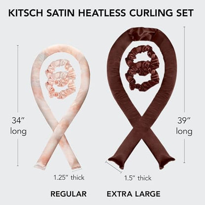 Kitsch Satin Heatless Curling Set XL - Overnight Hair Curlers to Sleep in, Heatless Curls