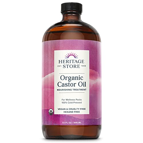 HERITAGE STORE Organic Castor Oil, Nourishing Hair Treatment, Deep Hydration 