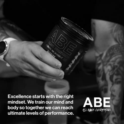 ABE Pre Workout Powder - All Black Everything Pre Workout Energy Drink with Citrulline Malate & Beta Alanine | for Pump, Energy, Performance (30 Servings) (Sour Gummy Bear)