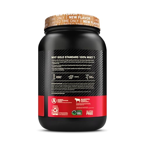 Optimum Nutrition Gold Standard 100% Whey Protein Powder, Cinnamon Roll, 2 Pound