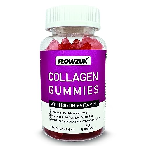 Collagen Gummies High Strength with Biotin Vitamin C & E | Flowzuk | Anti Aging, Hair Growth