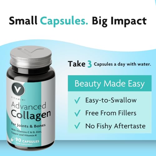 Premium Advanced Collagen Complex for Joint and Bone Health – High Strength Marine Collagen with Vitamin D3