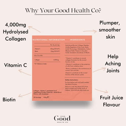 Your Good Health Co. – Your Beauty Premium Collagen Powder, Mixed Berry