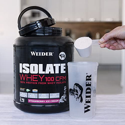 Weider Isolate Whey 100 CFM (2kg) Strawberry Ice Cream Flavour. Protein Powder with 25g Proteins