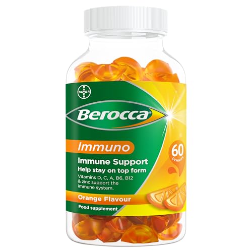 Berocca Immuno Gummy Vitamins, Orange Flavour, Bursting with Immune System 