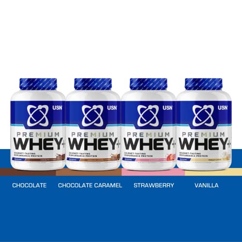 USN Whey+ Strawberry Protein Powder 2kg - Muscle Building & Recovery Protein Shakes