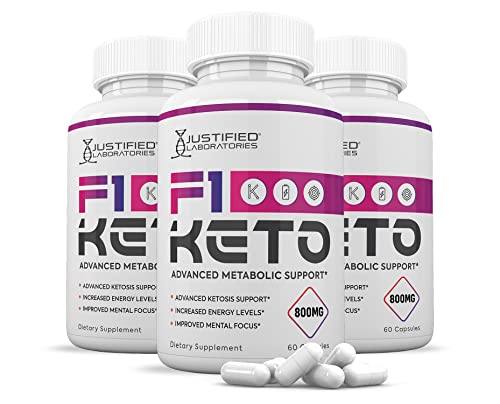 (3 Pack) F1 Keto Pills 800MG Includes goBHB Exogenous Ketones Advanced Ketosis 