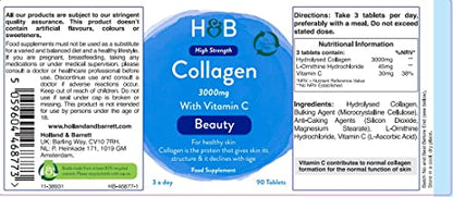 Holland & Barrett Bovine Collagen Tablet 3000mg 90 Tablets