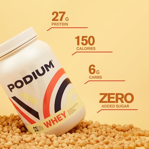 Podium Nutrition, Whey Protein Powder, Peanut Butter Crunch, 22 Servings, 27g of Whey