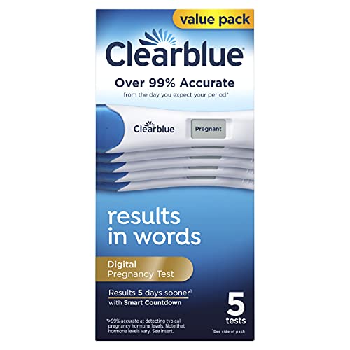 Clearblue Digital Pregnancy Test with Smart Countdown, Multi, 5 count