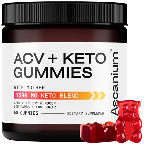 Ascanium Keto ACV Gummies 1500mg - Low-Sugar & Low-Carbs Apple