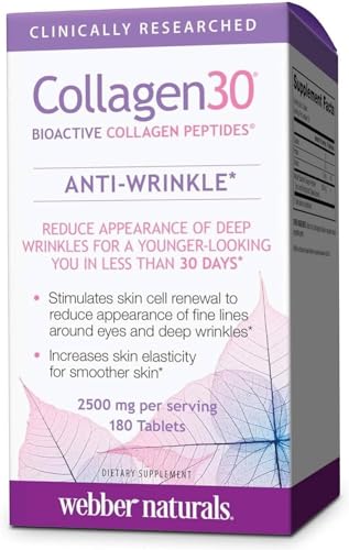 Webber Naturals Collagen30® Bioactive Collagen Peptides 2500 mg 180 Tablets