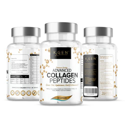 Pure Collagen Supplements Capsules Grass Fed Advanced Multi Collagen Peptides