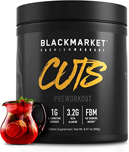 BLACKMARKET CUTS Pre Workout - Flavored Energy Powdered Drink Mix for Men