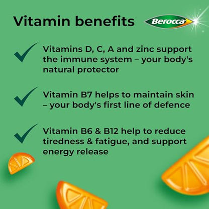 Berocca Immuno Gummy Vitamins, Orange Flavour, Bursting with Immune System