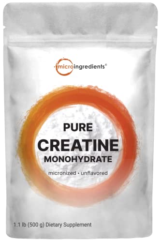 Creatine Monohydrate Powder 500 Grams (1.1 Lb), 5000mg Per Serv