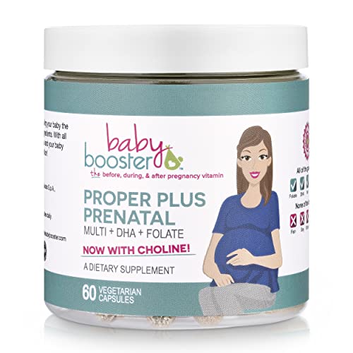 Baby Booster Proper Plus Prenatal Vitamins with Vegan DHA + Methyl Folate + Choline + Multi